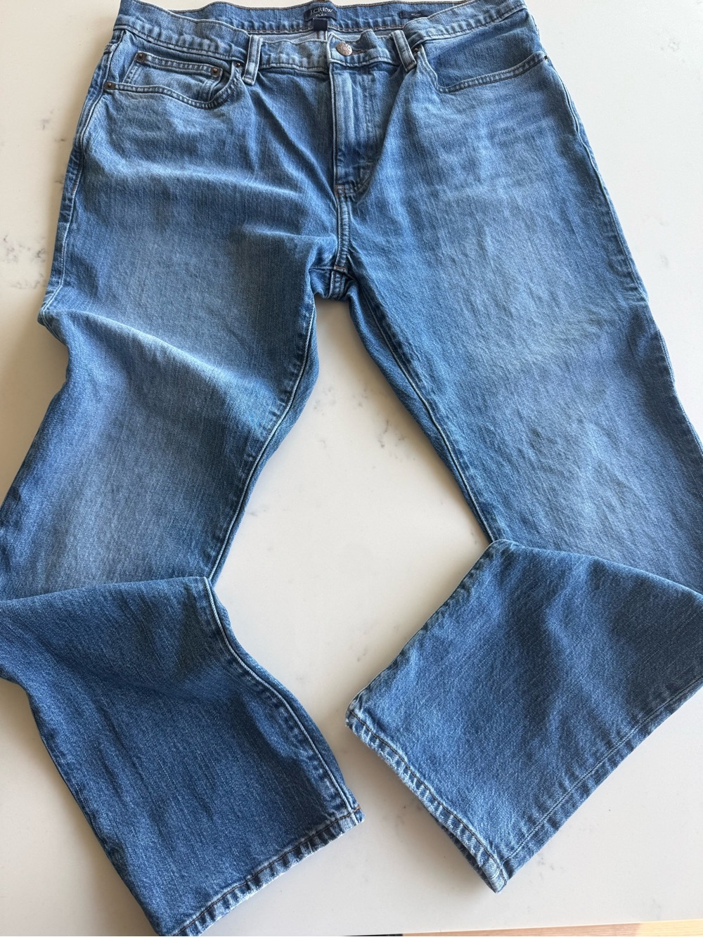 J. Crew Factory 36x30 Slim-Fit Vintage Flex Jeans in Blue Spruce